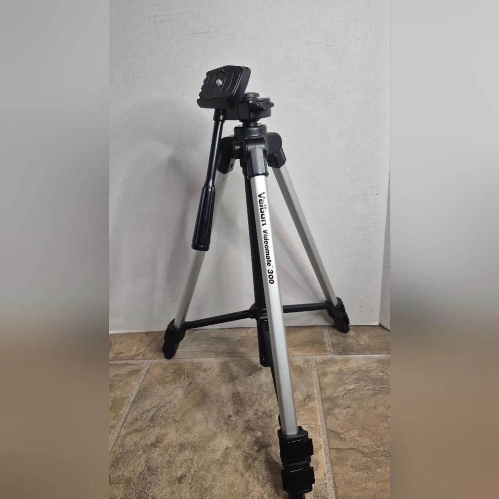 Videomate 300 Tripod Camera‎ Stand Black Silver Adjustable Photography Tripod